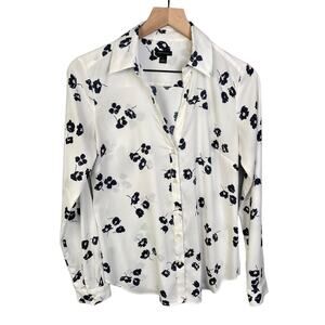 Ann Taylor Womens Small Lightweight Floral Top Buesiness Causal Blouse